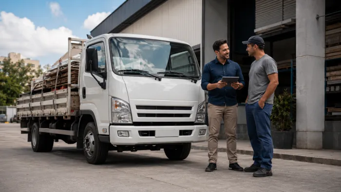 Caminhão utilizado para trabalho com proteção de seguro personalizada