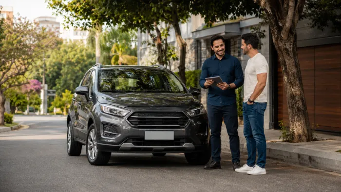 Carro protegido por seguro automotivo com atendimento personalizado